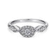 White Gold Round Halo and Marquise Accents Diamond Complete Engagement ring