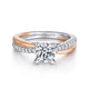 Kendall White & Rose Gold Round Diamond Criss Cross Engagement Ring Setting