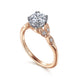 Celia Round Rose Gold Floral Motif Diamond Engagement Ring Setting