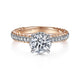 Vetta White and Rose Gold Round Diamond Engagement Ring Setting