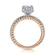 Vetta White and Rose Gold Round Diamond Engagement Ring Setting
