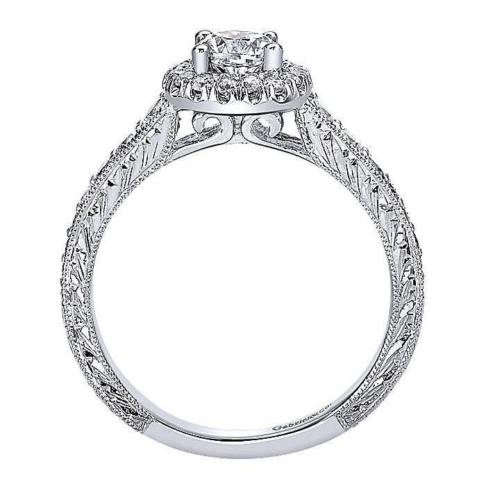 White Gold Round Halo Complete Diamond Engagement Ring