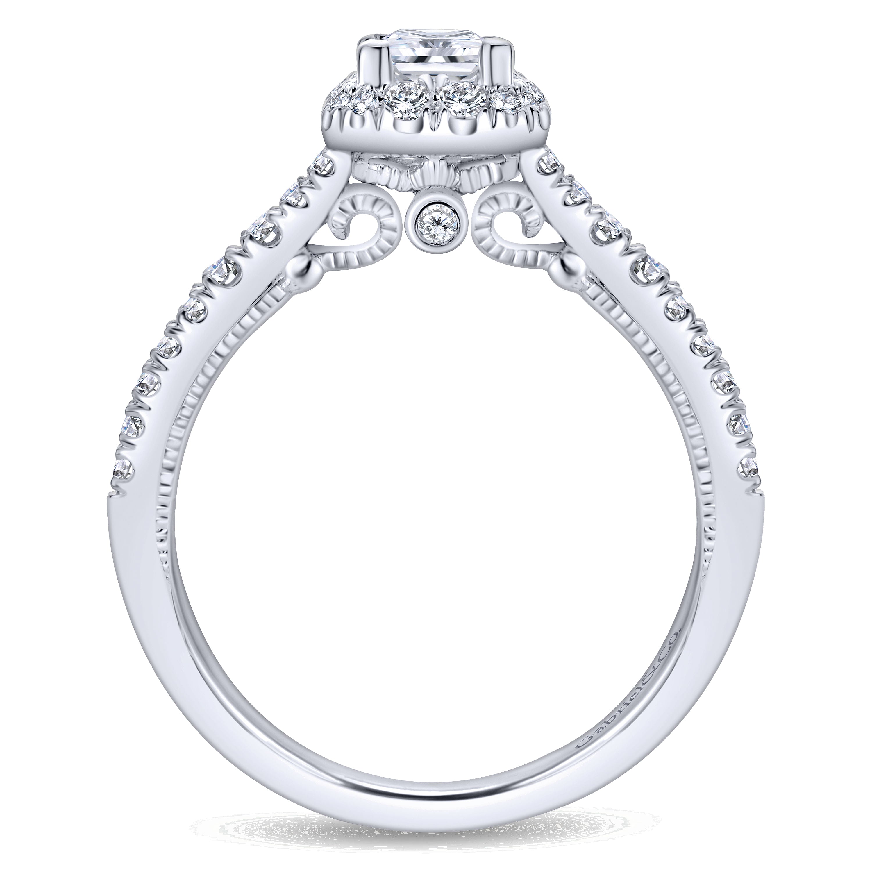 White Gold Princess Cut Complete Diamond Engagement Ring