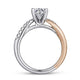 Kendall White & Rose Gold Round Diamond Criss Cross Engagement Ring Setting