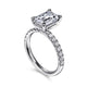 Winslow White Gold Emerald Cut Diamond Engagement Ring Setting